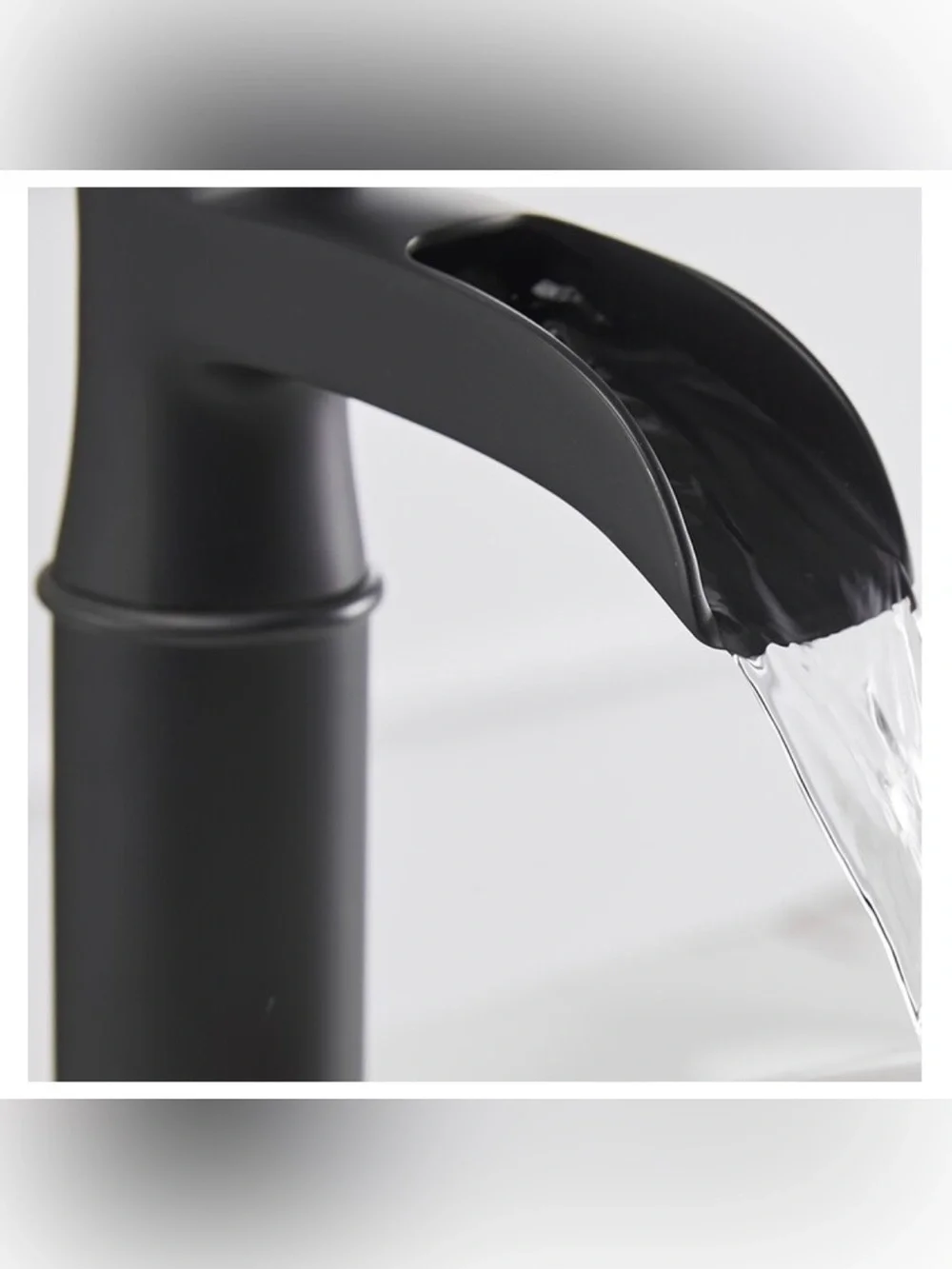 New BWE Matte Black Waterfall Vessel Faucet